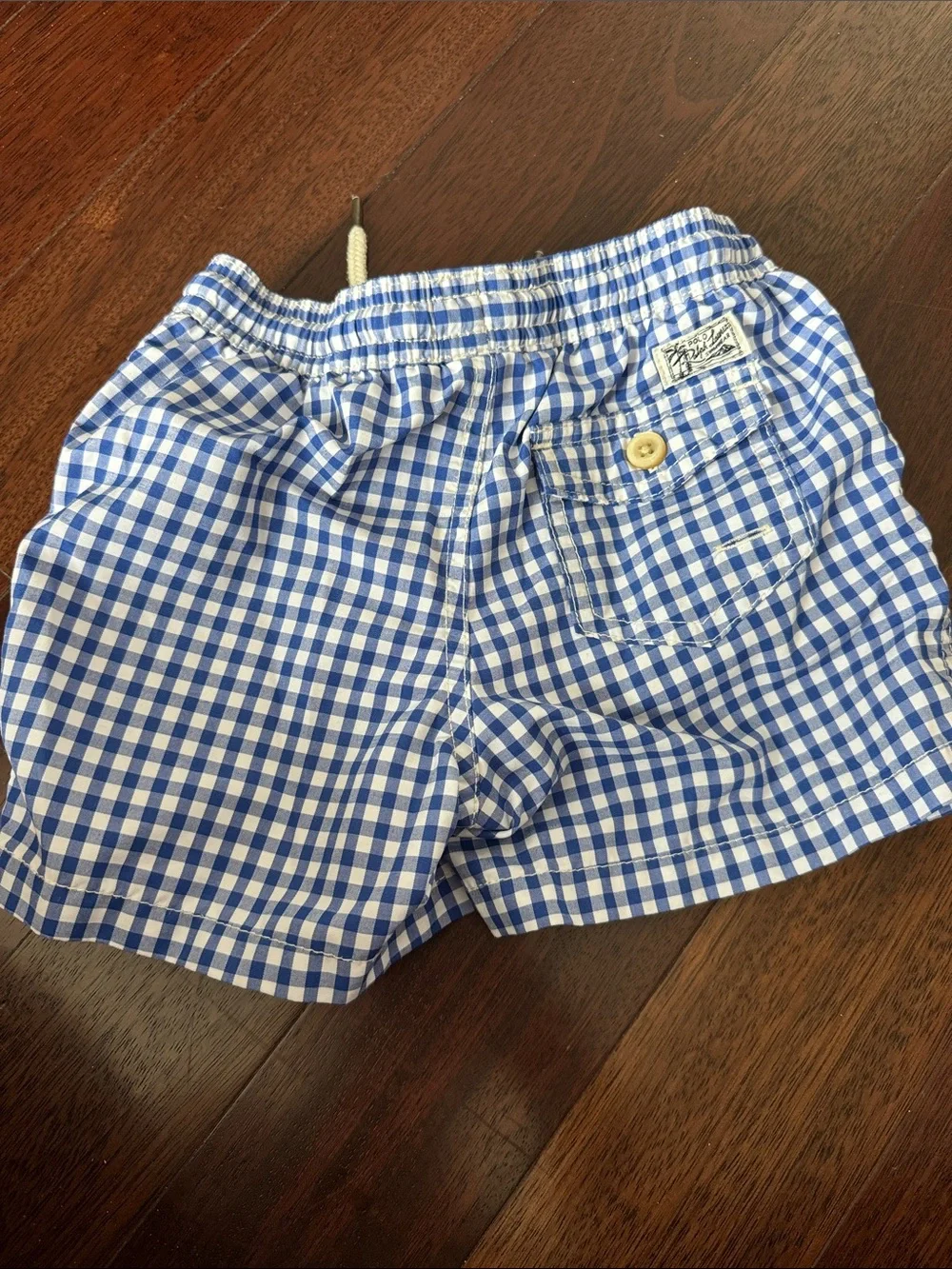 Ralph Lauren Blue and White Gingham Kids Shorts